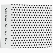Black and White Polka Dot Pattern. Spotty. Binders