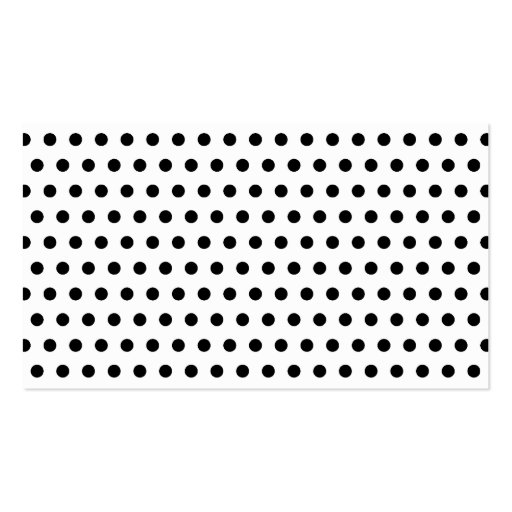 Black and White Polka Dot Pattern. Spotty. Business Card Templates (back side)