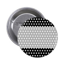 Black and White Polka Dot Pattern. Spotty. Button