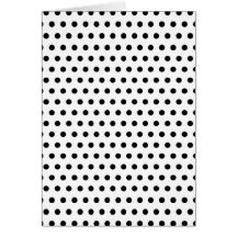 Black and White Polka Dot Pattern. Spotty. Greeting Cards