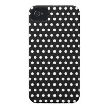 Black and White Polka Dot Pattern. Spotty. Case-Mate iPhone 4 Cases