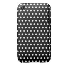 Black and White Polka Dot Pattern. Spotty. iPhone 3 Case-Mate Case