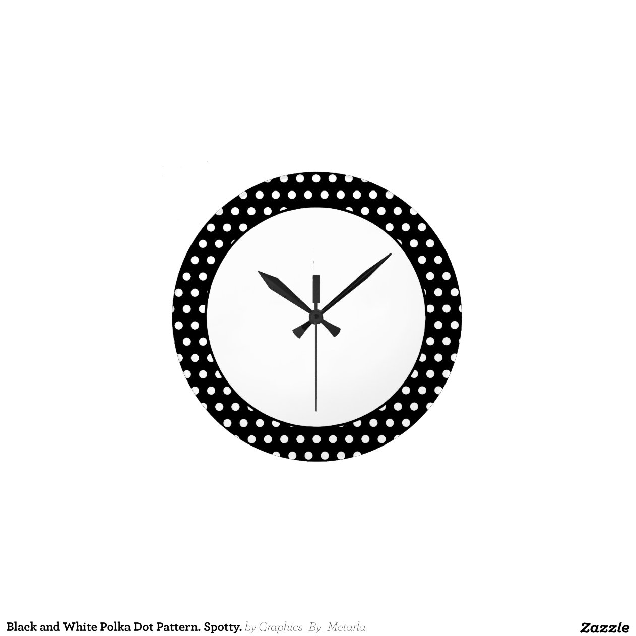Black and White Polka Dot Pattern. Spotty. Wall Clocks Zazzle