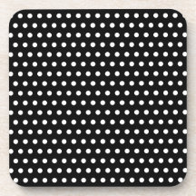 Black and White Polka Dot Pattern. Spotty. Coasters