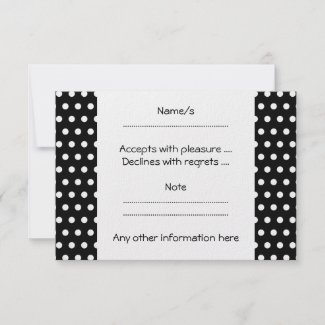 Black and White Polka Dot Pattern. Spotty. Invite