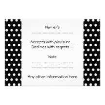 Black and White Polka Dot Pattern. Spotty. Invite