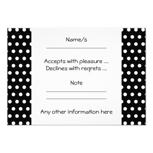 Black and White Polka Dot Pattern. Spotty. Invite