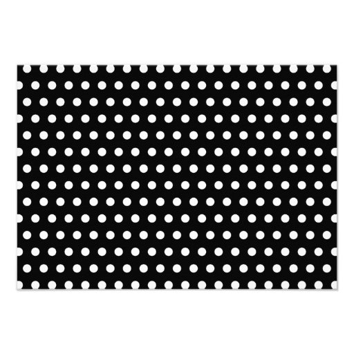 Black and White Polka Dot Pattern. Spotty. Invite