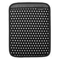 Black and White Polka Dot Pattern. Spotty. iPad Sleeve