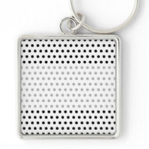 Black and White Polka Dot Pattern. Spotty. Key Chain
