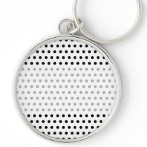 Black and White Polka Dot Pattern. Spotty. Keychain