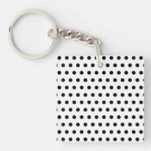 Black and White Polka Dot Pattern. Spotty. Square Acrylic Keychains