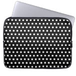 Black and White Polka Dot Pattern. Spotty. Laptop Computer Sleeves