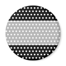 Black and White Polka Dot Pattern. Spotty. Magnets