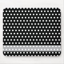 Black and White Polka Dot Pattern. Spotty. Mousepads