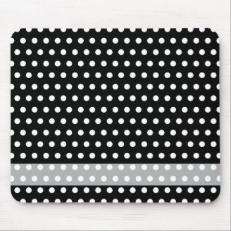 Black and White Polka Dot Pattern. Spotty. Mousepads