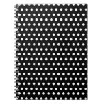 Black and White Polka Dot Pattern. Spotty. Spiral Note Books