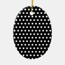 Black and White Polka Dot Pattern. Spotty. Christmas Tree Ornaments