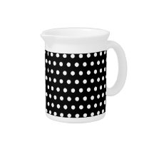 Black and White Polka Dot Pattern. Spotty. Drink Pitchers