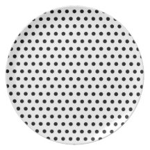 Black and White Polka Dot Pattern. Spotty. Party Plates