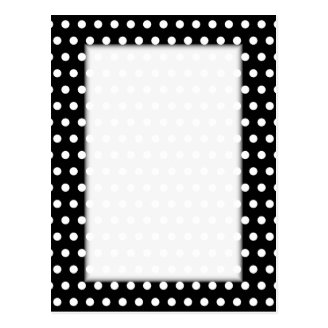 Black and White Polka Dot Pattern. Spotty. Post Cards