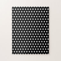 Black and White Polka Dot Pattern. Spotty. Jigsaw Puzzle