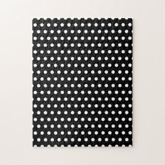 Black and White Polka Dot Pattern. Spotty. Jigsaw Puzzle