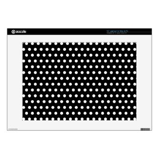 Black and White Polka Dot Pattern. Spotty. Decal For Laptop