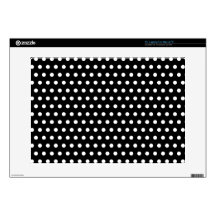 Black and White Polka Dot Pattern. Spotty. Decal For Laptop