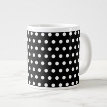 Black and White Polka Dot Pattern. Spotty. Extra Large Mugs