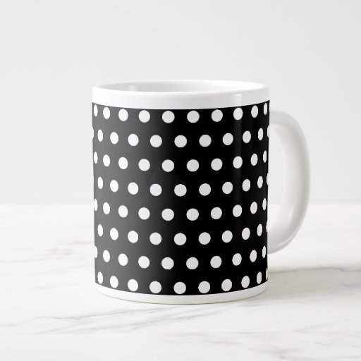 Black and White Polka Dot Pattern. Spotty. Extra Large Mugs