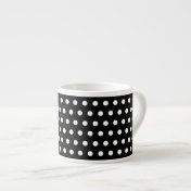 Black and White Polka Dot Pattern. Spotty. Espresso Cup