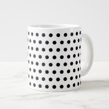 Black and White Polka Dot Pattern. Spotty. Jumbo Mug