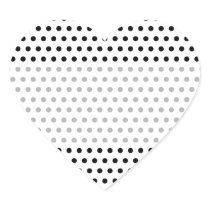 Black and White Polka Dot Pattern. Spotty. Heart Sticker