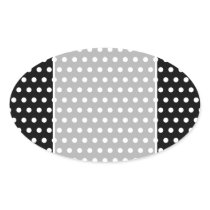 Black and White Polka Dot Pattern. Spotty. Oval Sticker