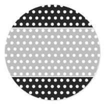 Black and White Polka Dot Pattern. Spotty. Round Stickers