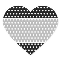Black and White Polka Dot Pattern. Spotty. Heart Sticker