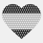 Black and White Polka Dot Pattern. Spotty. Heart Sticker