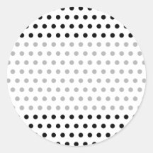 Black and White Polka Dot Pattern. Spotty. Round Stickers