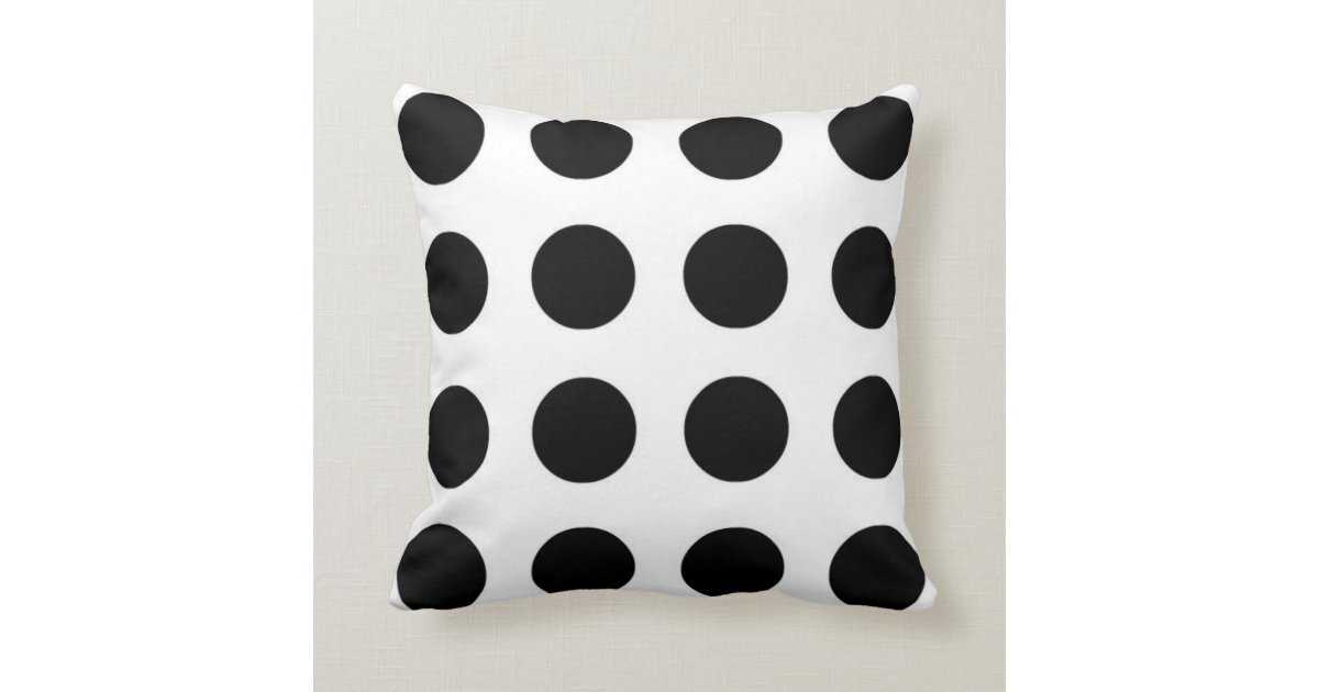 Black and White Polka Dot Pillow Zazzle