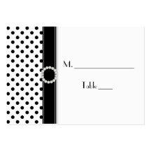 Black and White Polka Dot Place Cards Business Cards