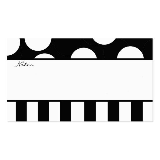 Black and White Polka Dot Profile Card Business Card Templates (back side)
