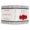 Black and White Polka Dot Red Gerbera Daisy Recipe Binder