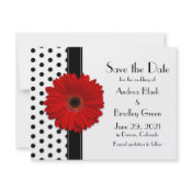 Black and White Polka Dot Save the Date Card invitation