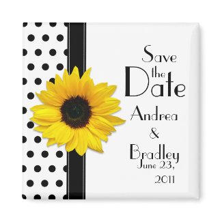 Black and White Polka Dot Save the Date Magnet magnet