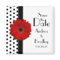 Black and White Polka Dot Save the Date Magnet