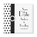 Black and White Polka Dot Save the Date Magnet