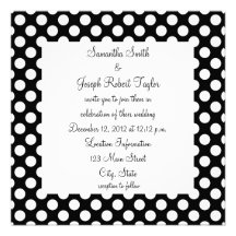 Black and White Polka Dot Wedding Announcement
