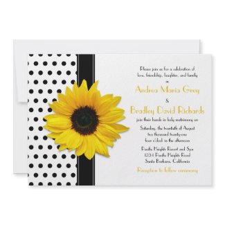 Black and White Polka Dot Wedding Invitation invitation