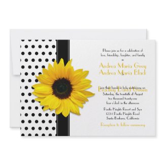 Black and White Polka Dot Wedding Invitation invitation